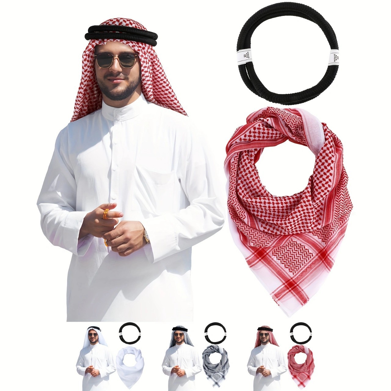 Traditional Middle Eastern Headscarf Set  Muslim Headband Headscarf